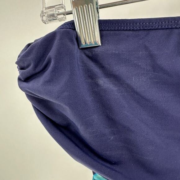 CALIA Blue Printed Full Coverage Overlap Classic Bikini Swim Bottom Size Medium - Picture 4 of 11